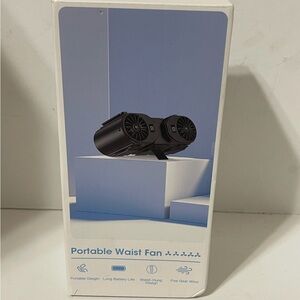 Compact Dual-Blade Portable Wearable Waist Fan
